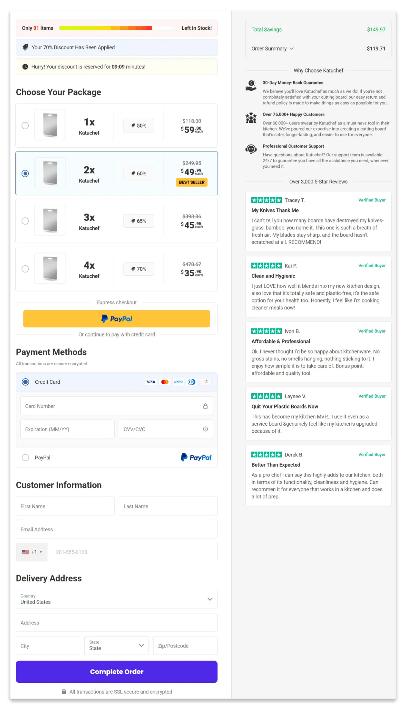 KatuChef Secure Checkout Page